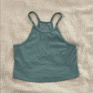 NOBULL Teal Ribbed Crop Top